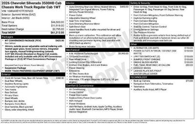 2026 Chevrolet Silverado 3500 HD Chassis Cab Work Truck