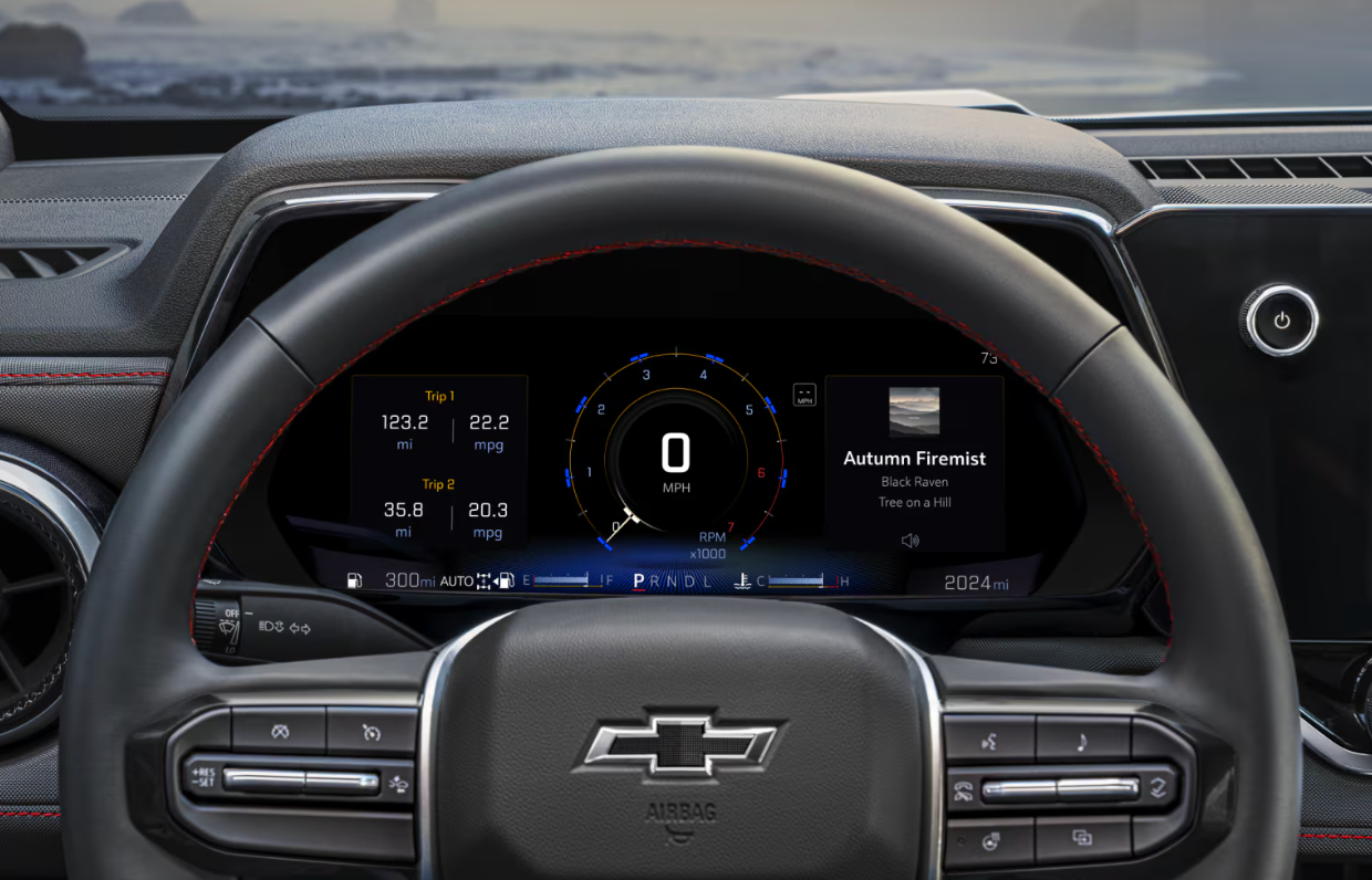 Interior of gray 2026 Chevy Colorado for sale near Arlington, TX