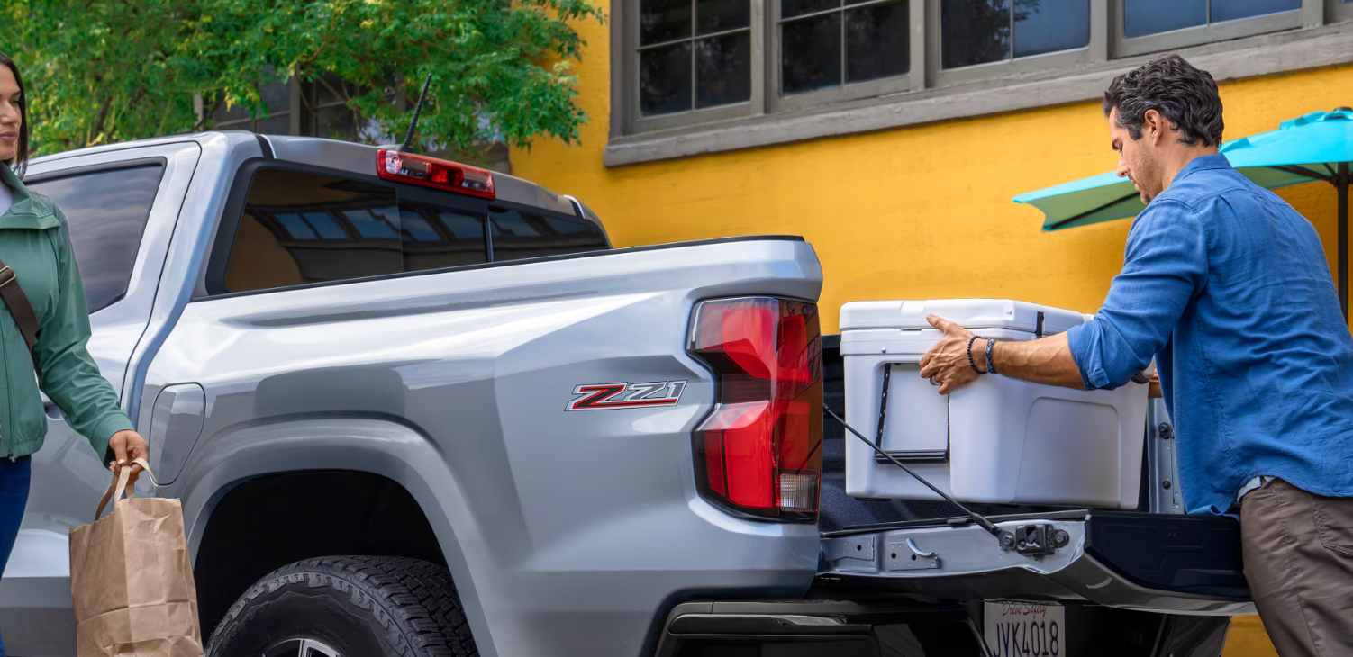 Tailgate of gray 2026 Chevy Colorado for Sale near Dallas, TX